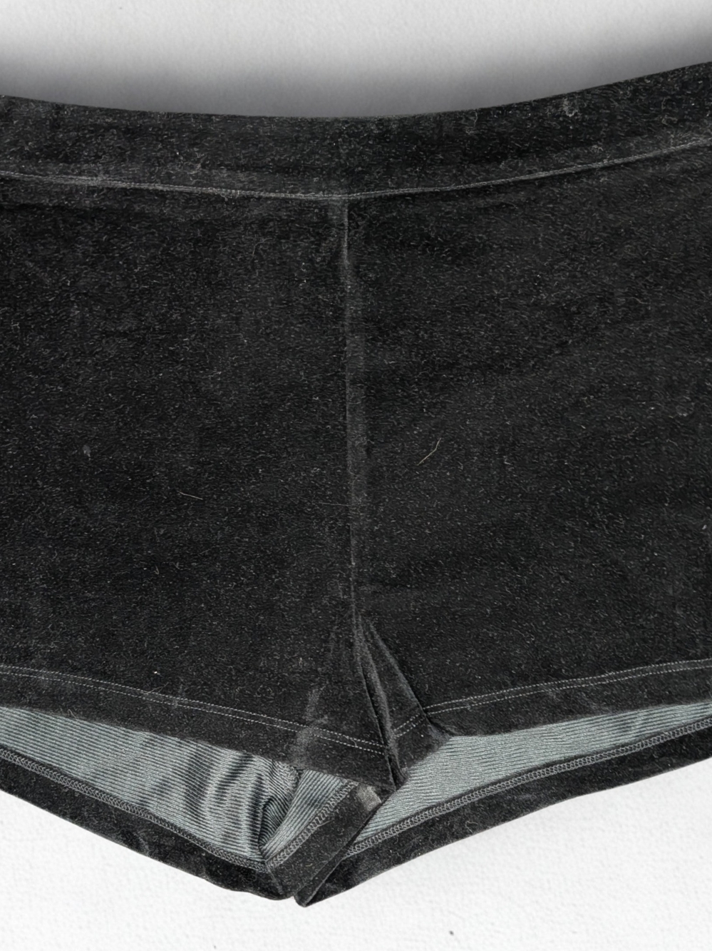 superdown Black Velour High-Rise Bike Shorts